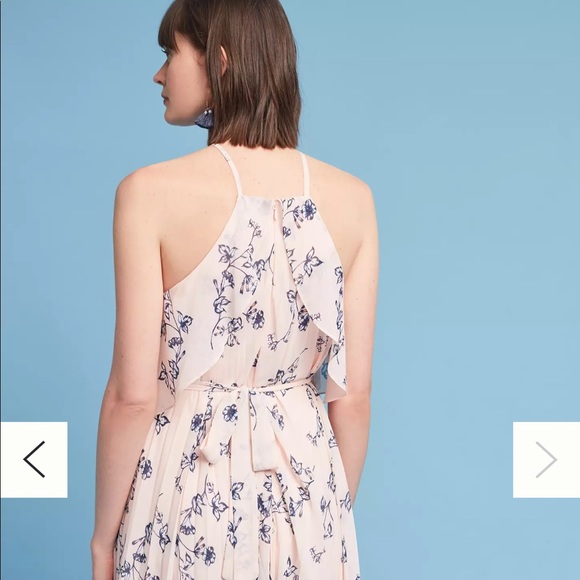 SHOSHANNA Halter Silk Ruffle Pink Dress - Picture 8 of 9